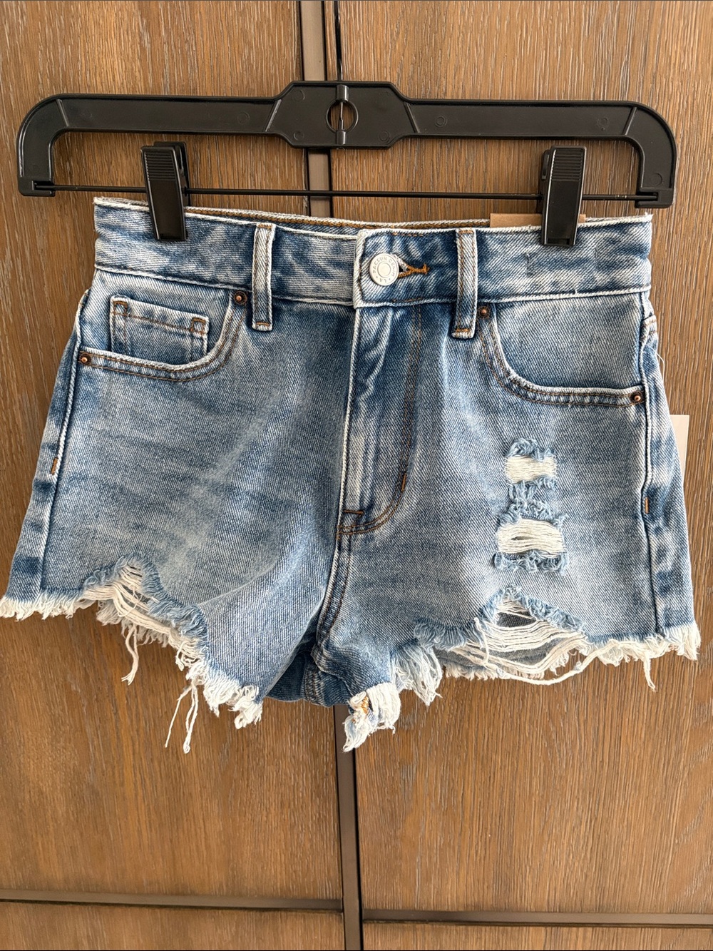 PacSun Light Blue Distressed Denim Shorts